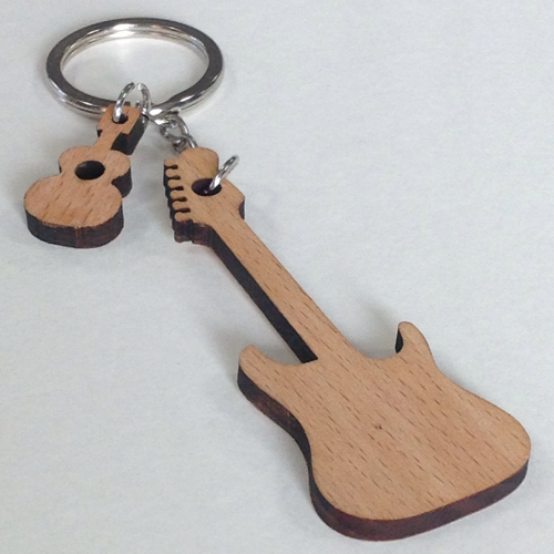 ウクレレ キーホルダー エレキギター 木製